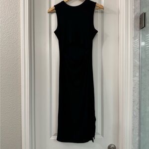 Black Sleeveless Dress with midriff opening